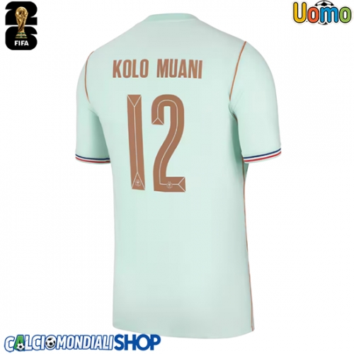 Maglie da calcio Francia Randal Kolo Muani #12 Seconda Maglia Mondiali 2026  Manica Corta